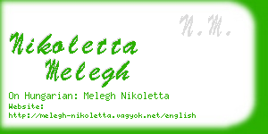 nikoletta melegh business card